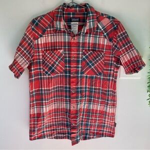 Patagonia Organic Cotton Plaid Button-Down Shirt Red Size Medium Men’s